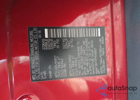 2015 Nissan Rogue S из США, поврежденный, VIN KNMAT2MT3FP548957